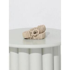 ***** Not Available*****Scrunchie Leather Belt in Cream O/S